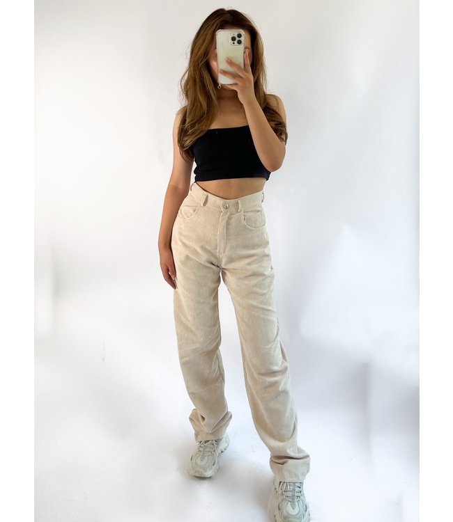 Kimmy Corduray straight leg trousers - Beige