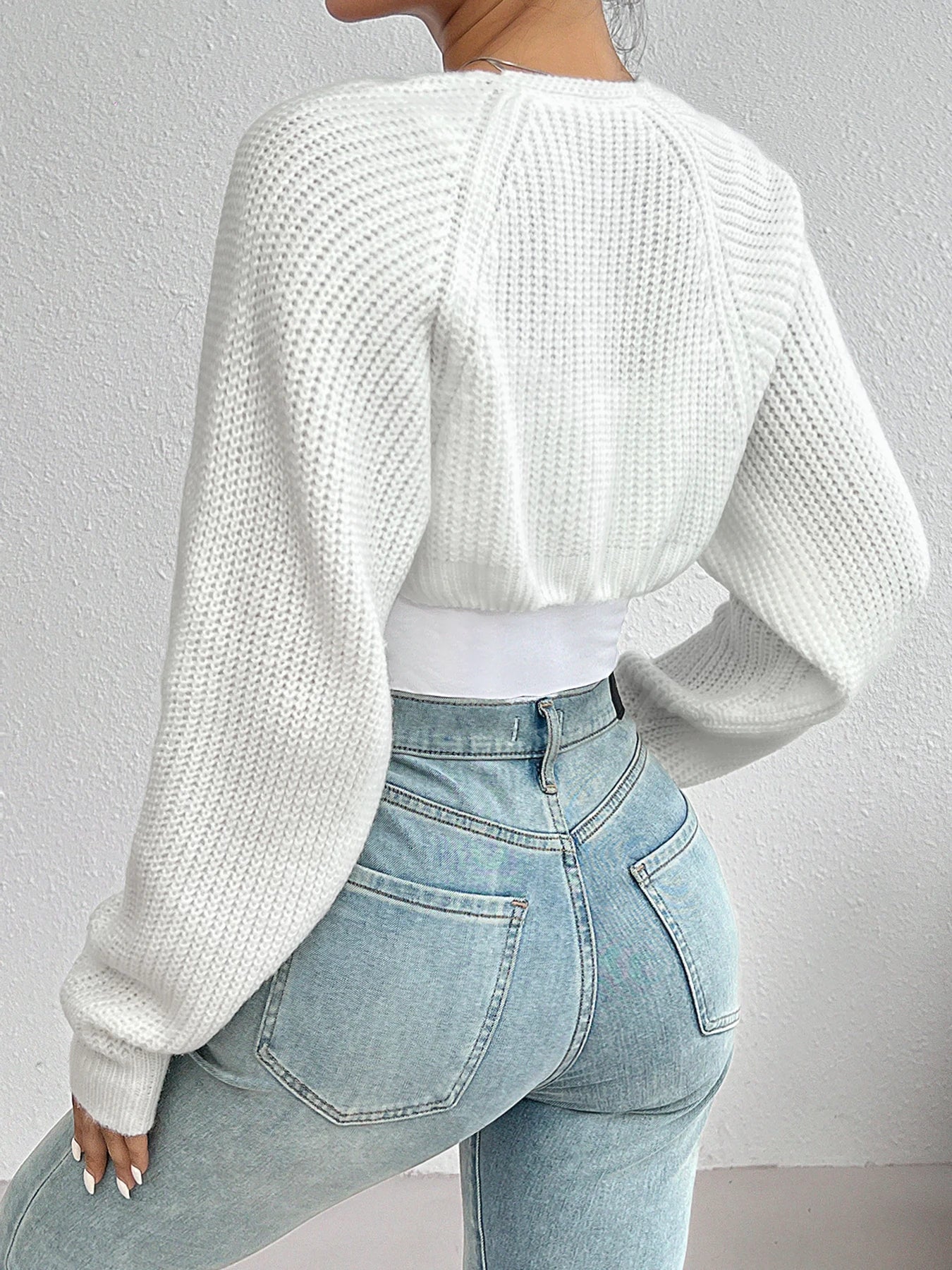 Gebreide bolero met lange mouwen