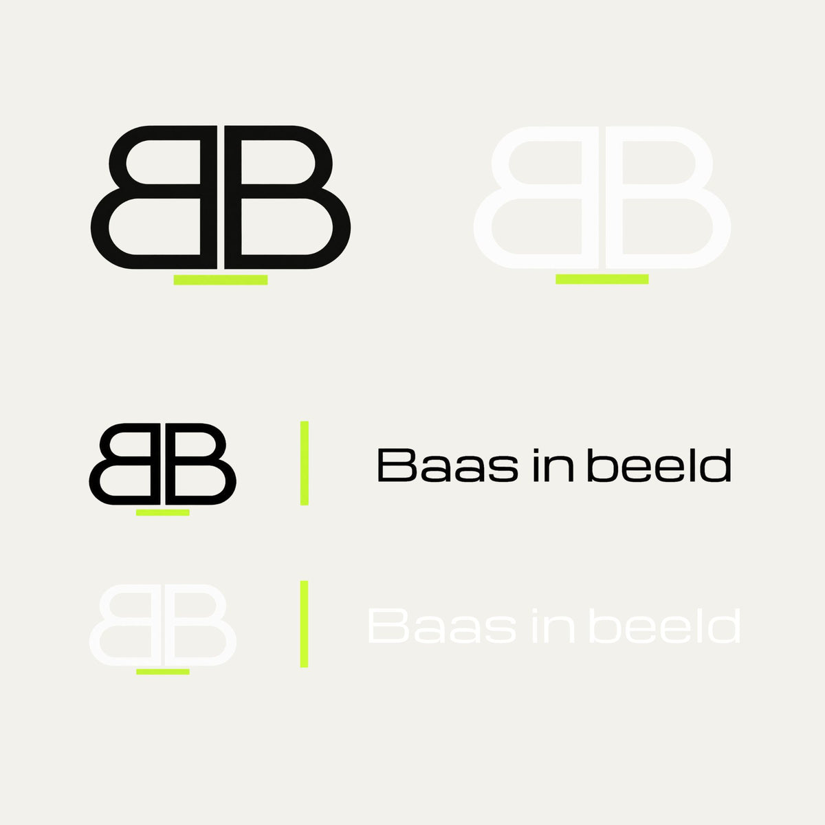 Minimalistisch logo design voor Baas in Beeld