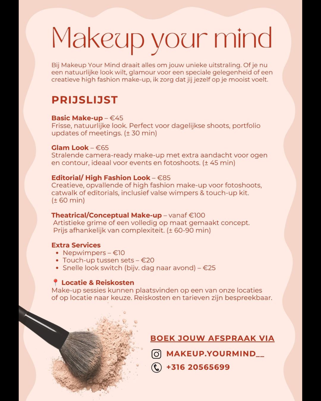 Promotionele event flyer voor Make up your Mind