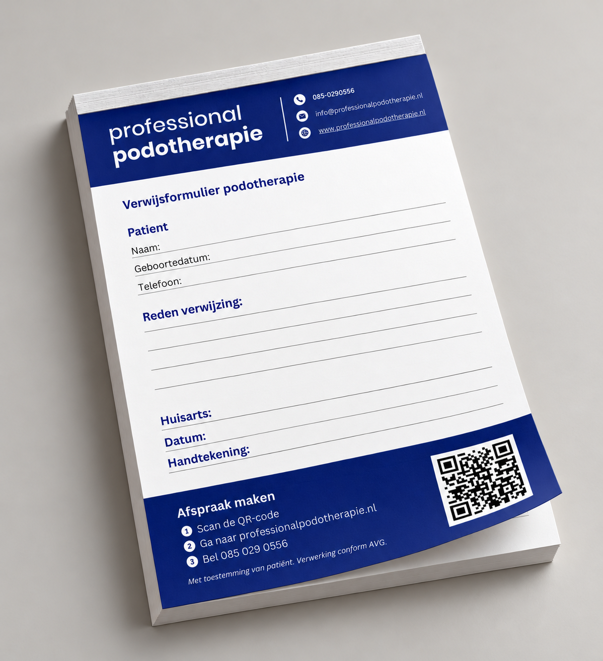 Verwijsformulier voor Professional Podotherapie