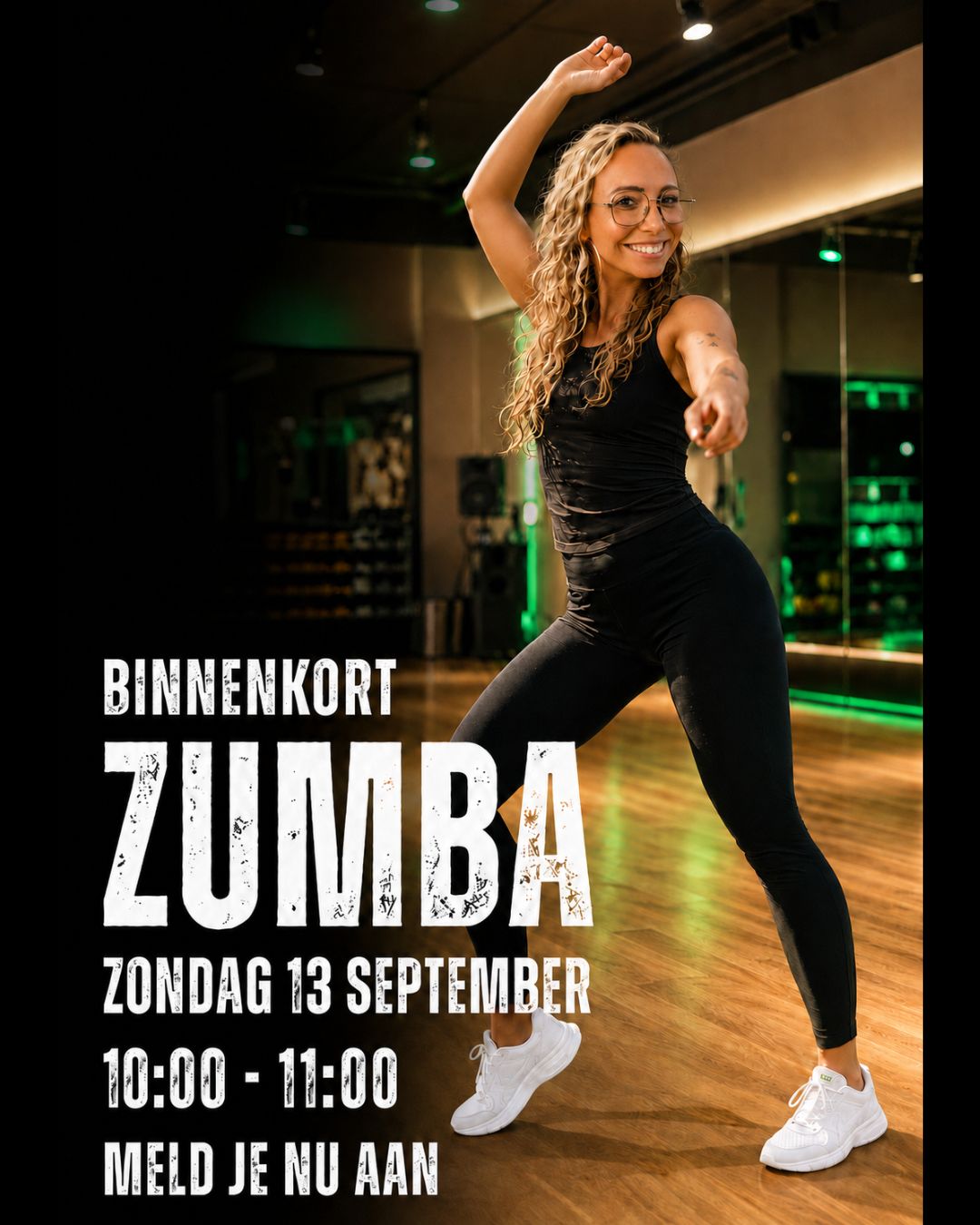Energiek flyer design voor een Zumba evenement