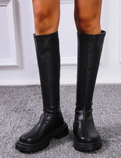 SABRINA - KNEE HIGH CHUNKY SOLE BOOTS